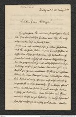 Nachlass Franz Steindachner, Brief von Ferdinand Krauss an Franz Steindachner (13.03.1877), Inv.Nr. 278.01, Seite 1
